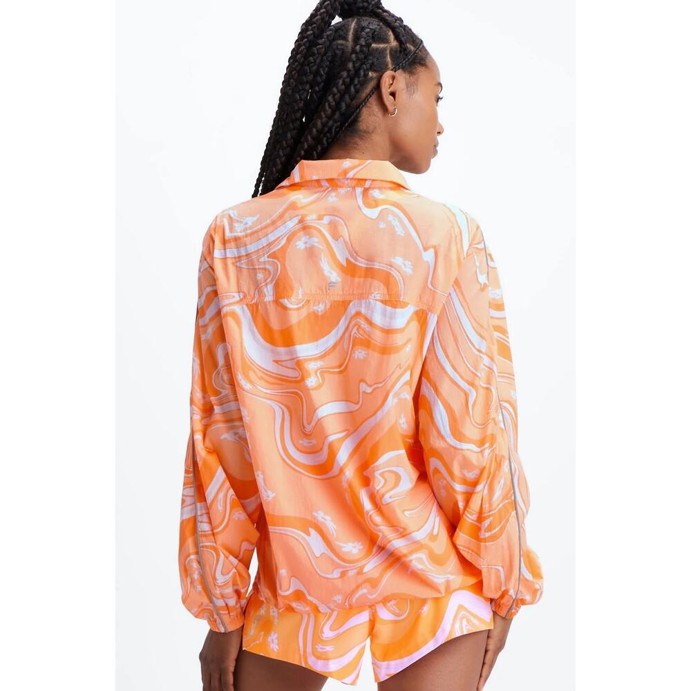 Fabletics Orange Packable Lightweight Zip Up Cinc… - image 2